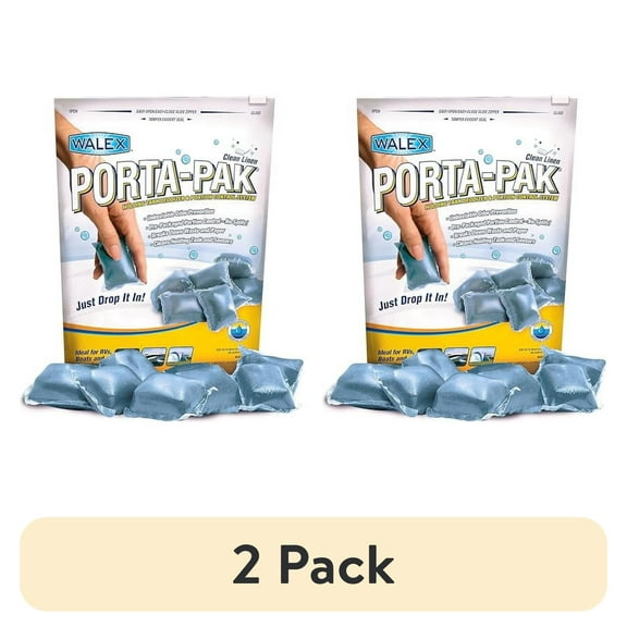 (2 pack) Walex Porta-Pak Premium RV Toilet Treatment Drop-Ins, Treats Black Holding Tank, 10-Pack, Clean Linen