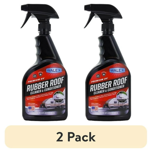 (2 pack) Walex Premium 32oz RV Rubber Roof Cleaner & Conditioner - Cleans Dirt, Grime, Sap, Bird Drops