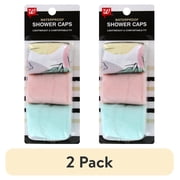 2 pack Walgreen Lightweight & Comfortable Fit Waterproof Shower Caps, Assorted Colors, 3-Pack