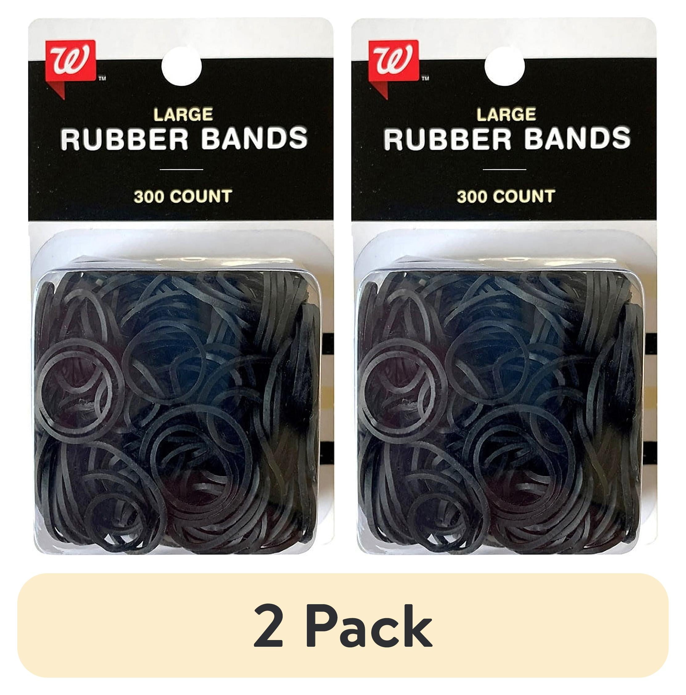 Walgreens Large Silicone Hair Rubber Polybands, Black, 300-Pieces