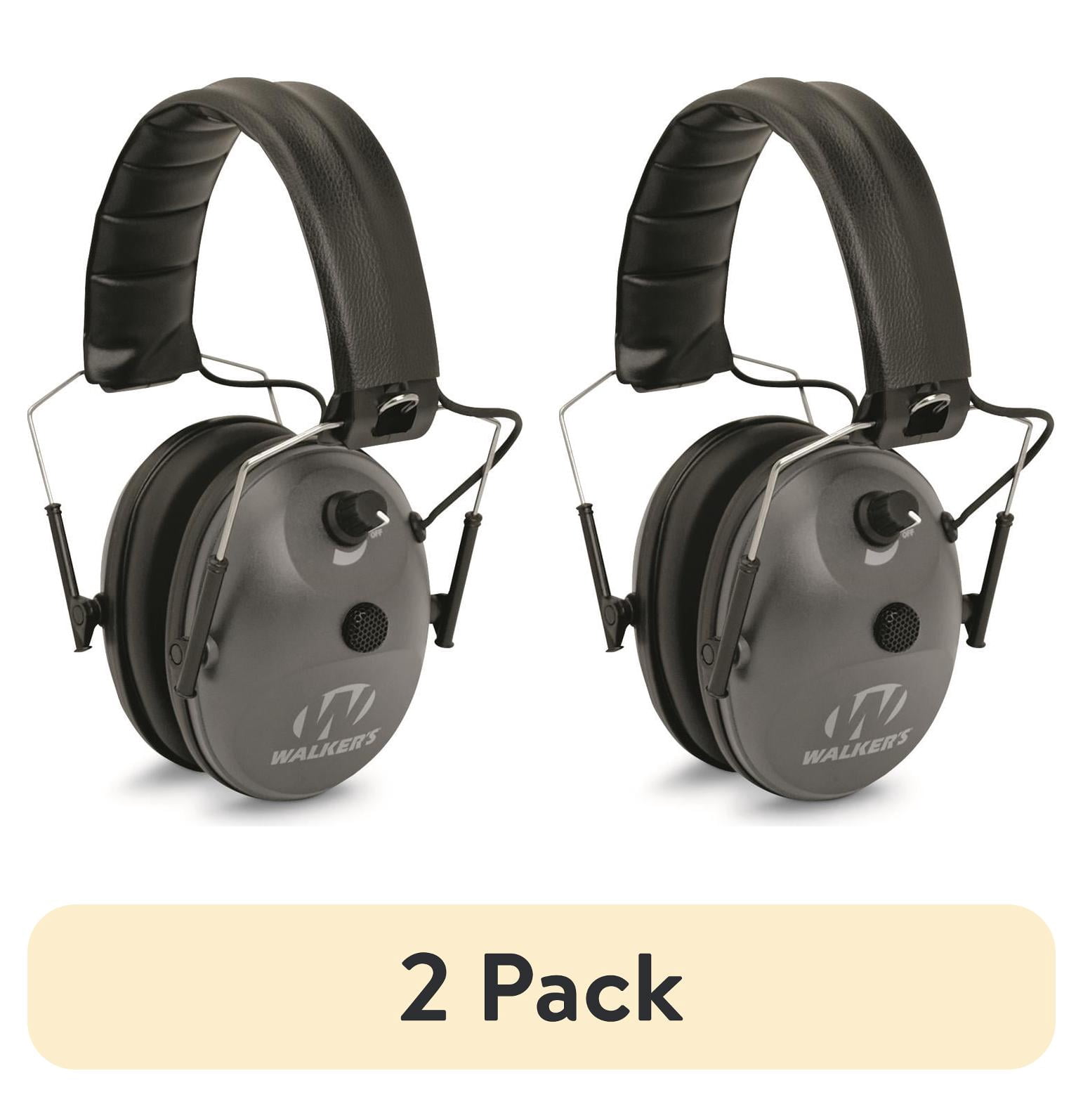 (2 pack) Walker's Electronic Ear Protection Muff, 24 Noise Reduction Rating, Black