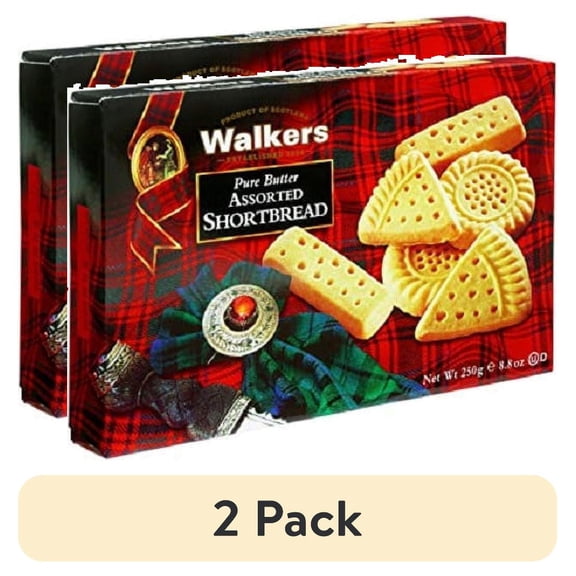 (2 pack) Walker's Pure Butter Assorted Shortbread Cookies, Authentic Shortbread Cookies from Scotland, 8.8oz Box