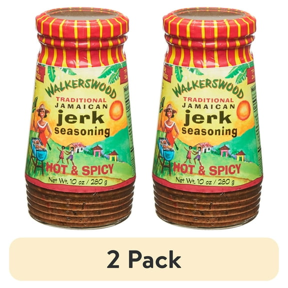 (2 pack) Walkerswood Traditional Jamaican Jerk Seasoning, Hot & Spicy, 10 oz