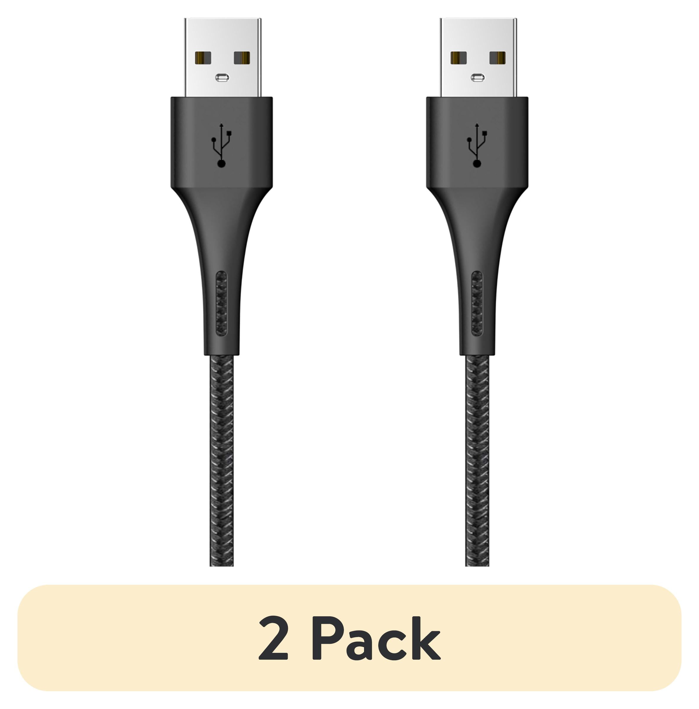 (2 pack) Walmart 6 feet USB Type-a to Lightning Charging and Data  W/ Kevlar Cable for iPhone iPad,  Black