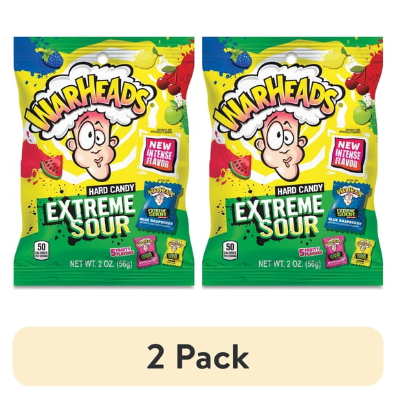 (2 pack) WarHeads Extreme Sour Hard Candy, 2 oz