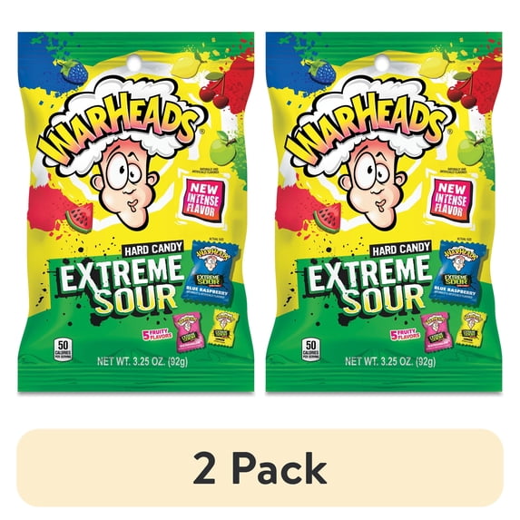 (2 pack) Warheads Extreme Sour Hard Candy, 3.25 oz