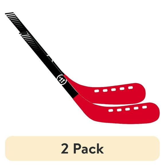 (2 pack) Warrior 51″ Player Hockey Stick, Kids & Adults, Adjustable Curve – Red Plastic