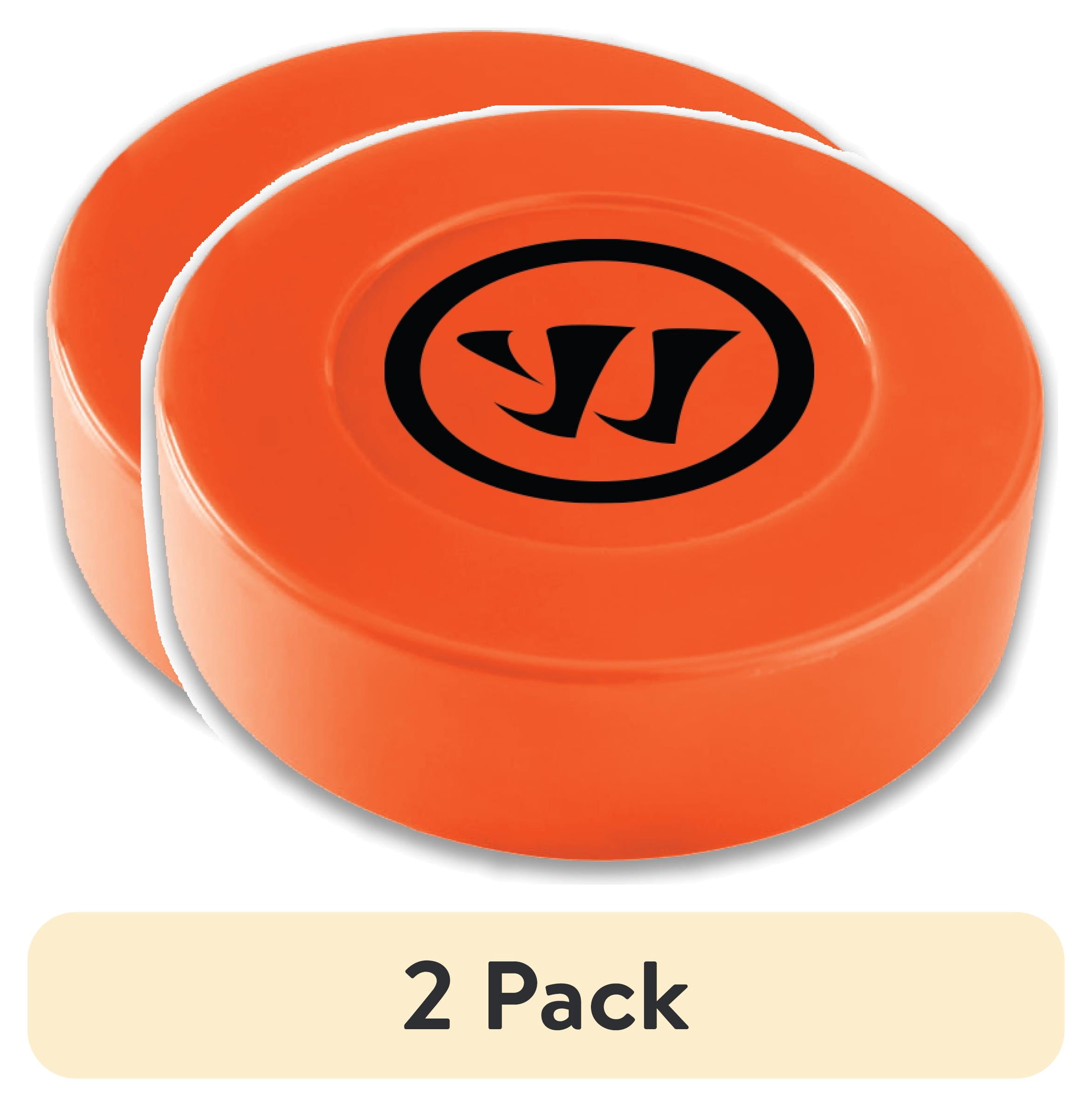 (2 pack) Warrior Orange Street Hockey Puck - Plastic - 3" Diameter x 1" Tall - Medium Density for Outdoor