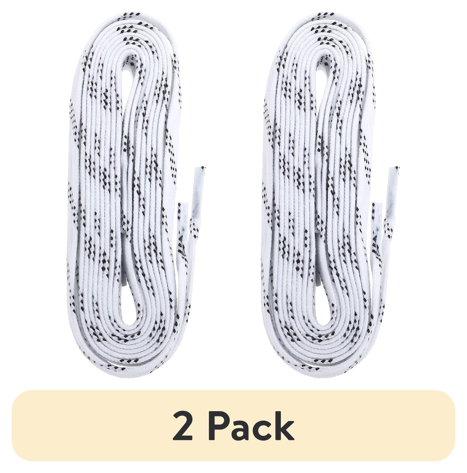 (2 pack) Warrior Waxed Hockey Skate Laces, Adults & Teens, Secure Fit – White, 120″
