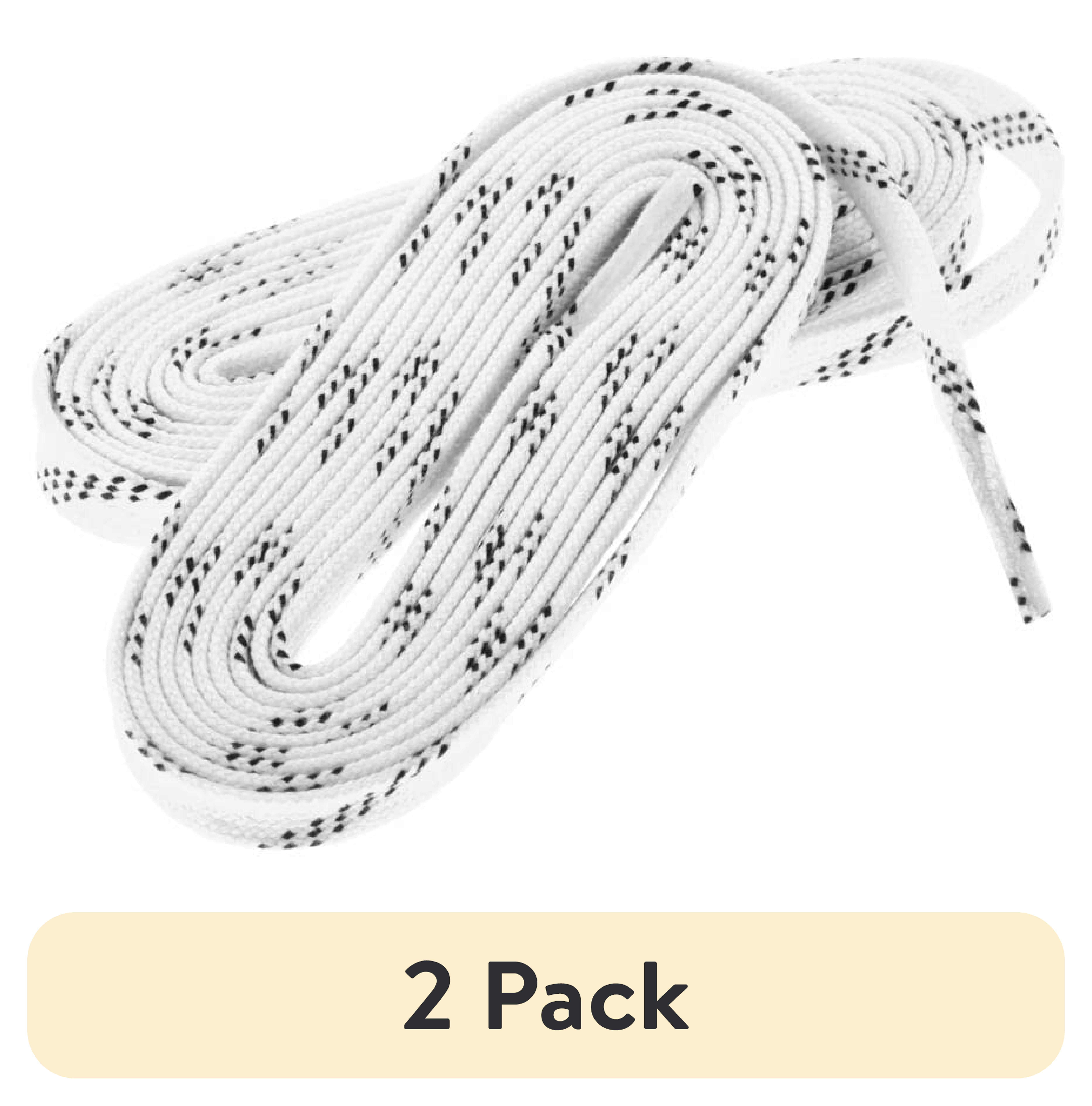 (2 pack) Warrior Waxed Skate Laces - 84" - White - Perfect for Ice Hockey Skates Youth Sizes 3-6 - Kids Teens