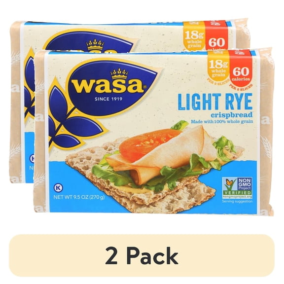 (2 pack) Wasa Light Rye Swedish Crispbread 9.5 oz