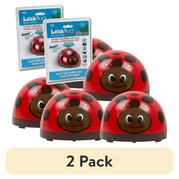 (2 pack) Water Alarm (3 Pack) - Leak Bug Electronic Leak Detector - Hypersensitive 1/32" Flood Detection - Continuously Beeps When Wet or Low Battery