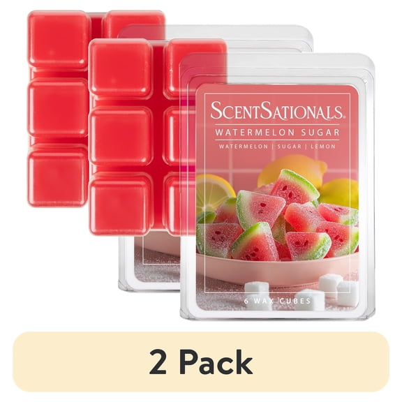 (2 pack) Watermelon Sugar Scented Wax Melts, ScentSationals, 2.5 oz