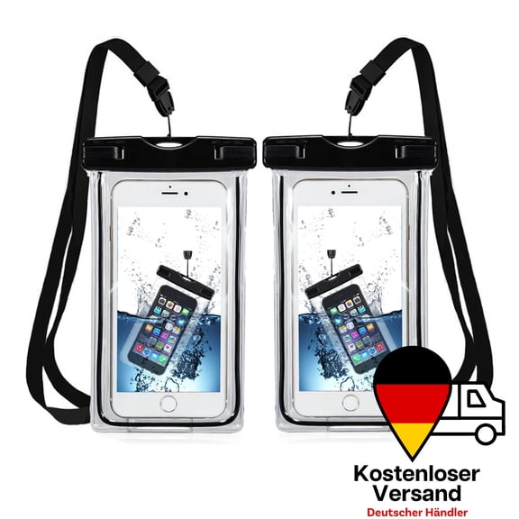 2 pack Waterproof Mobile Phone Case Universal for all Smartphones (BLACK)