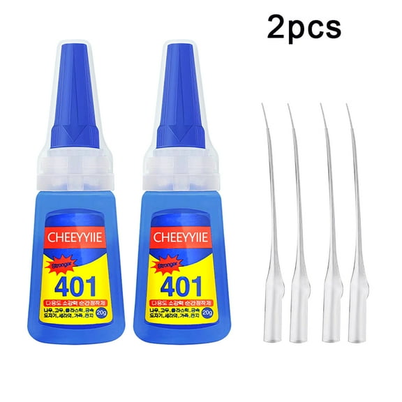 2-pack Waterproof Nail Glue Quick-Dry | Large Capacity | Strong Adhesive Gel | For Press-On Nails, False Nails & Nail Art | Salon Professional Quality | Long-Lasting | 401 Super Firm Formula | Extra