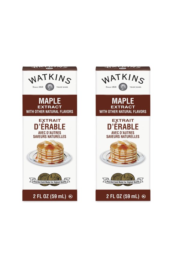 (2 pack) Watkins Maple Extract with Other Natural Flavors, 2 fl oz (Plastic container)