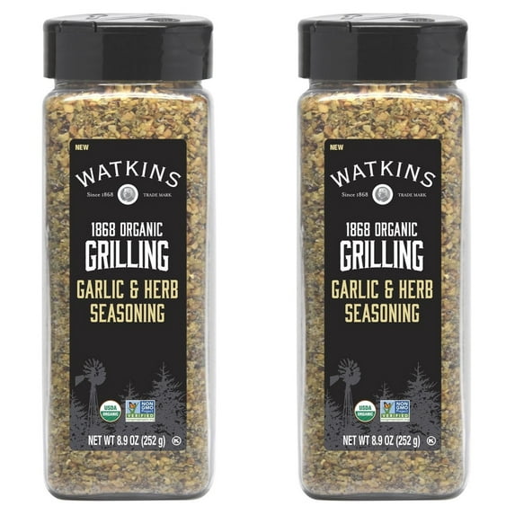 (2 pack) Watkins Organic Garlic & Herb Seasoning, 8.9 oz