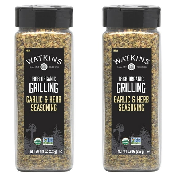 (2 pack) Watkins Organic Garlic & Herb Seasoning, 8.9 oz