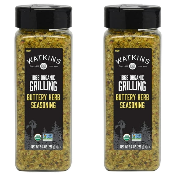 (2 pack) Watkins Organic Grilling Buttery Herb Seasoning, 9.8 oz