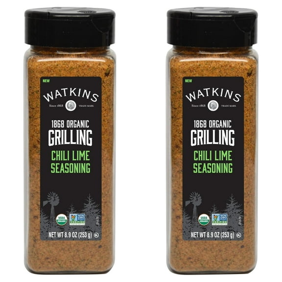 (2 pack) Watkins Organic Grilling Chili Lime Seasoning, 8.9 oz