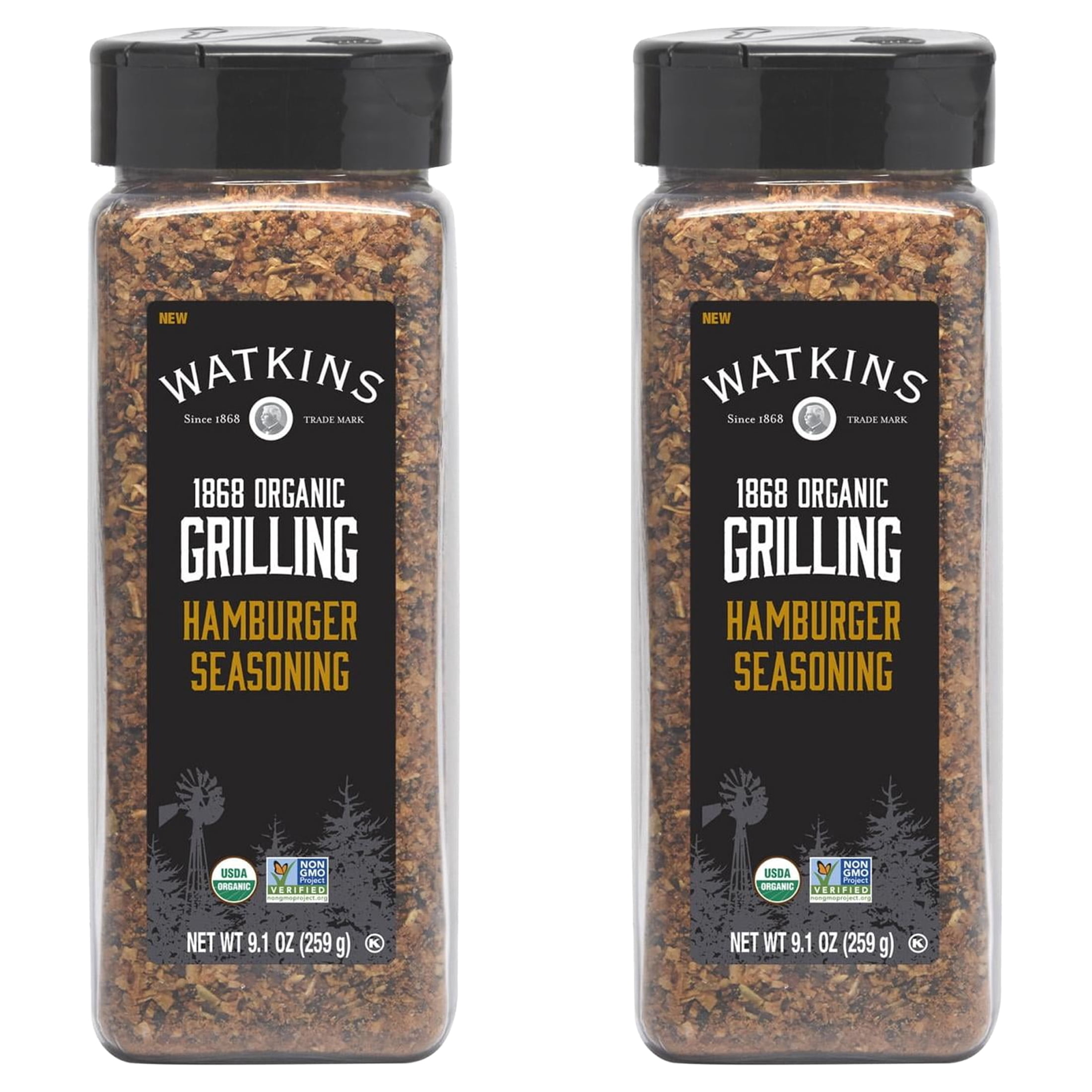 (2 pack) Watkins 1868 Organic Grilling Hamburger Seasoning, 9.1 oz