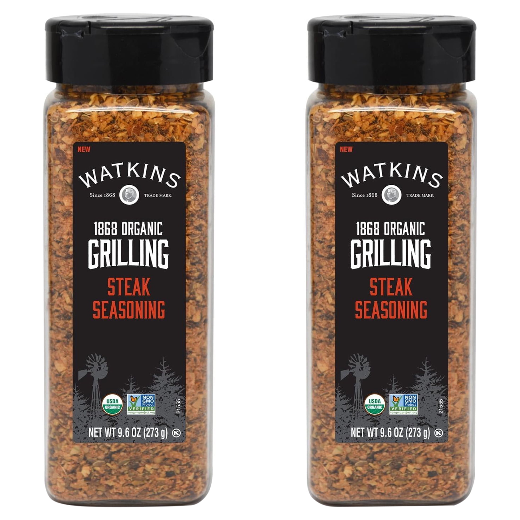 (2 pack) Watkins 1868 Organic Grilling Steak Seasoning, 9.6 oz