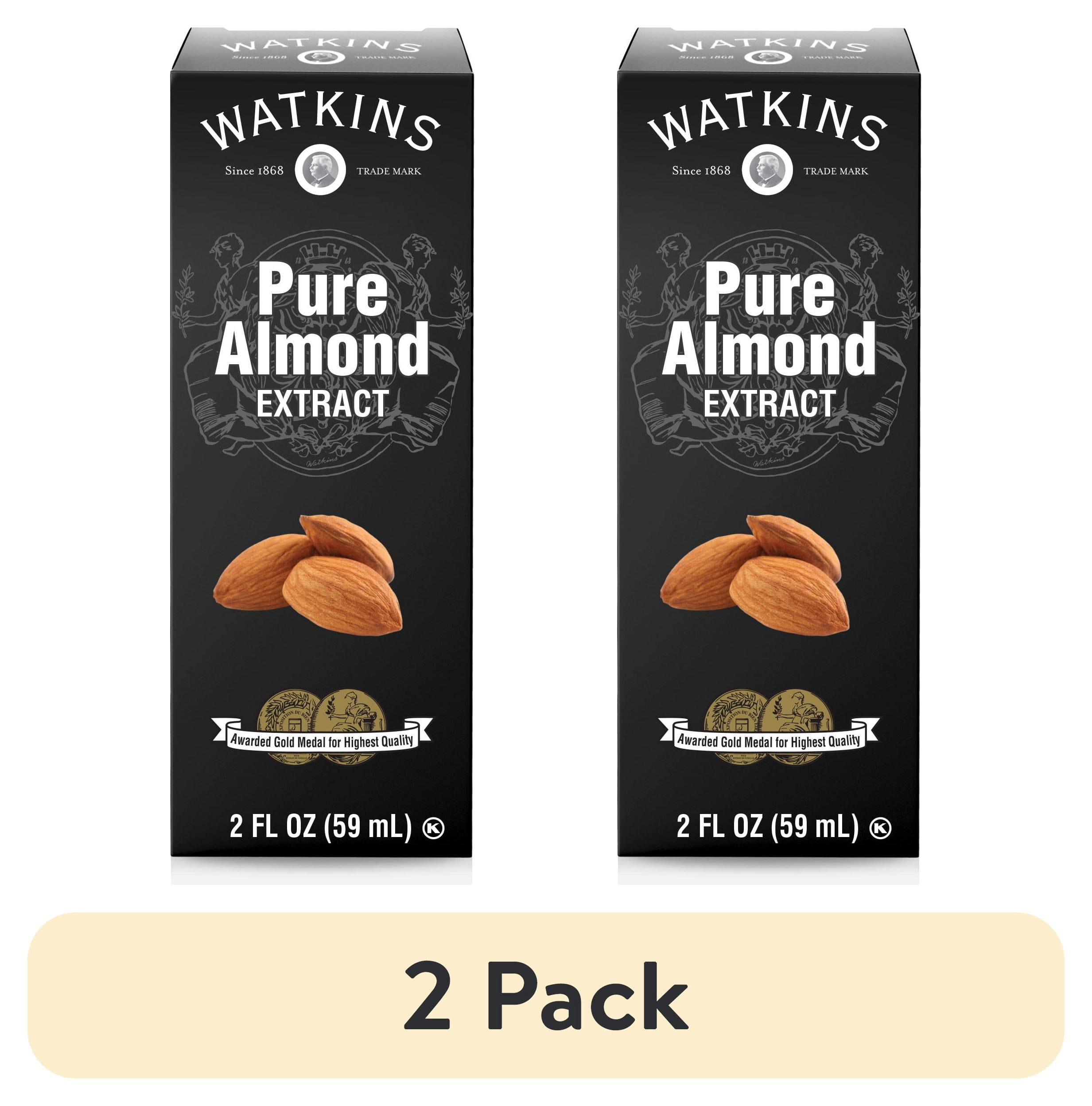 (2 pack) Watkins Pure Almond Extract, 2 fl oz (Liquid, Ambient, Plastic Container)