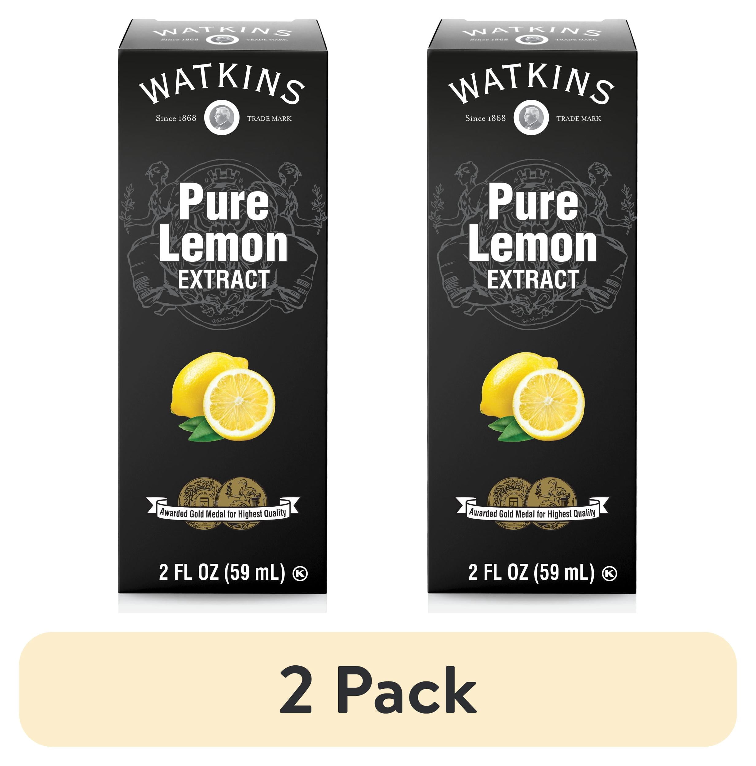 2 pack) Watkins Pure Lemon Extract, 2 oz (Liquid, Ambient