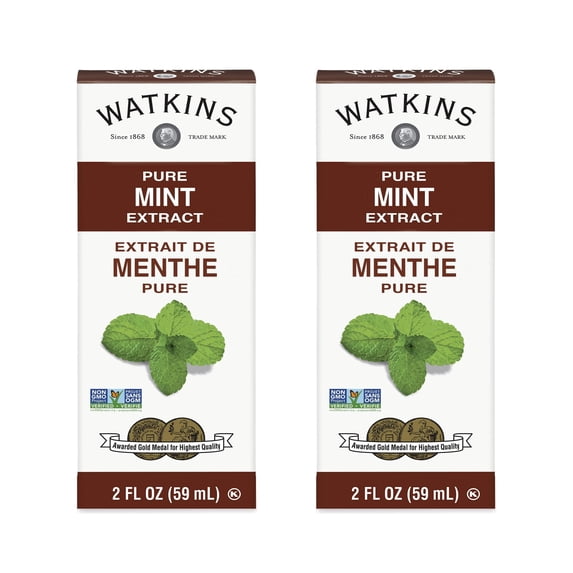 (2 pack) Watkins Pure Mint Extract, 2 fl oz (Shelf Stable, Plastic container)
