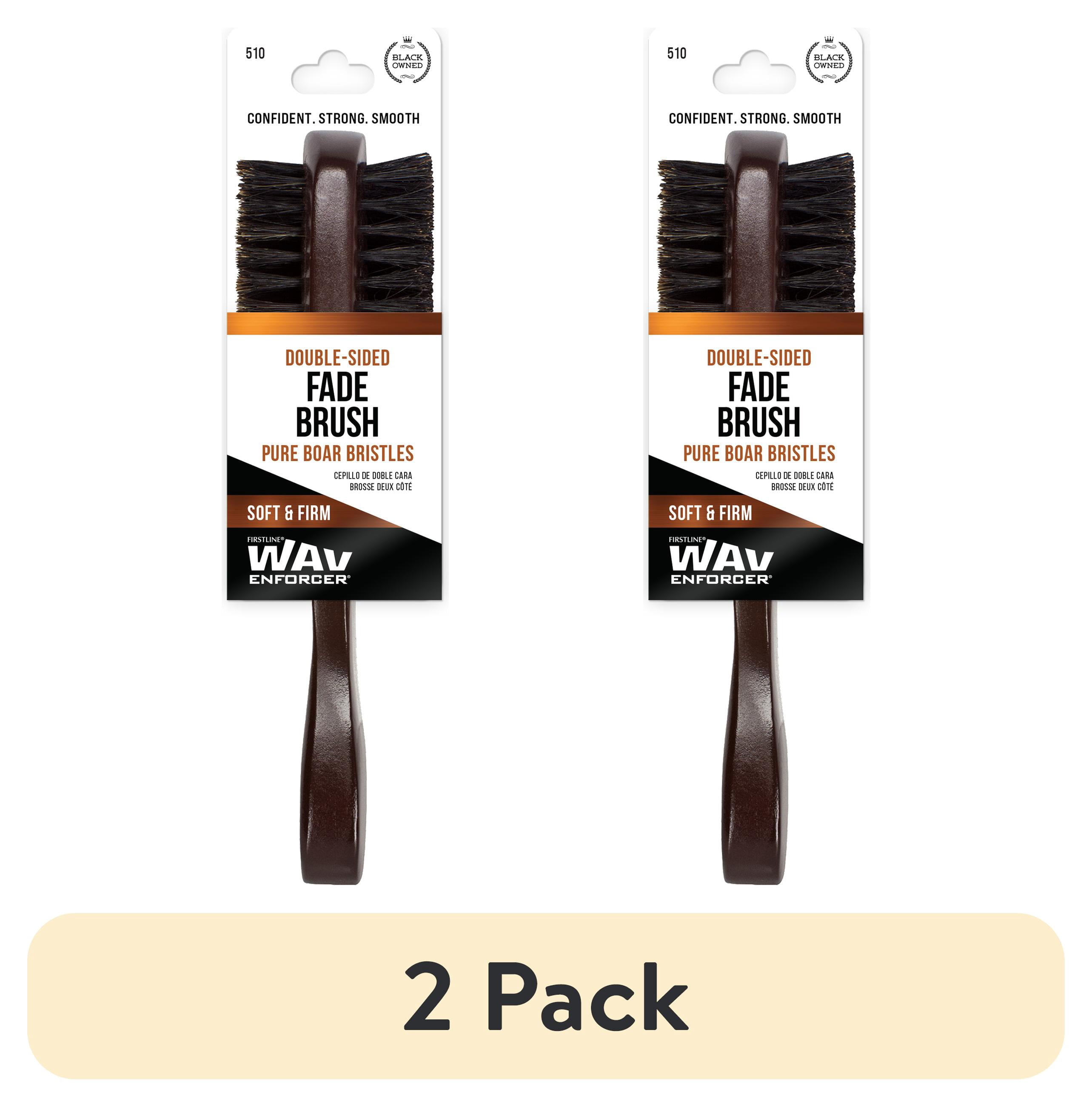 WavEnforcer Double-Sided Boar Fade Brush, Soft and Firm Bristles