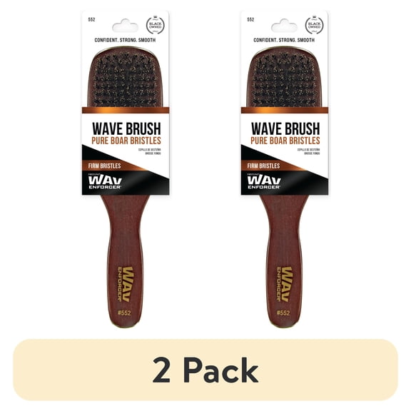 (2 pack) WavEnforcer 10" Boar Bristle Wave Hair Brush, Brown, 1 Count