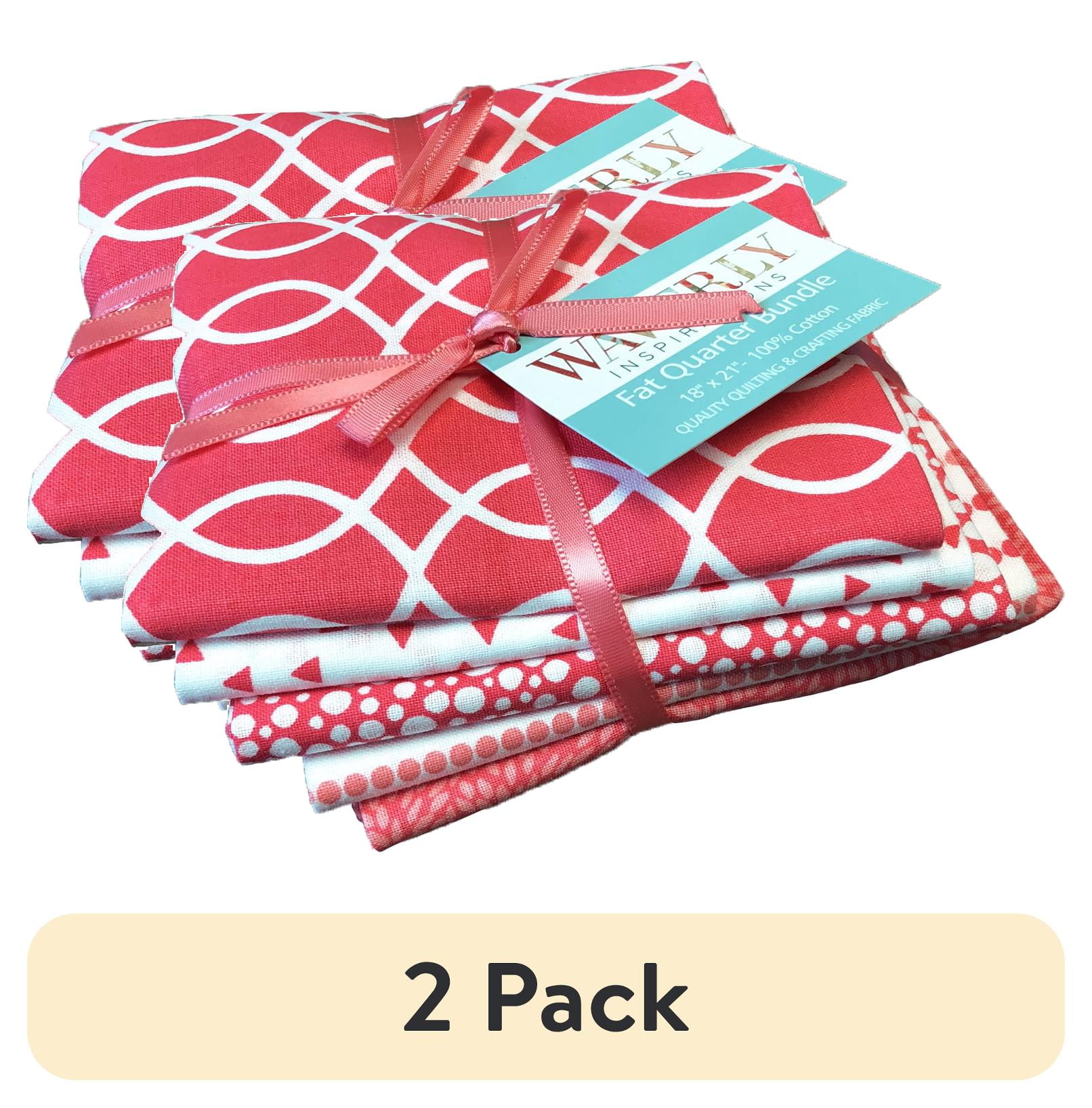 (2 pack) (2 pack) Waverly Inspirations Fat Quarter Fabric Bundle, 100% Cotton, 18 in x 21 in, Coral, 5 Pieces