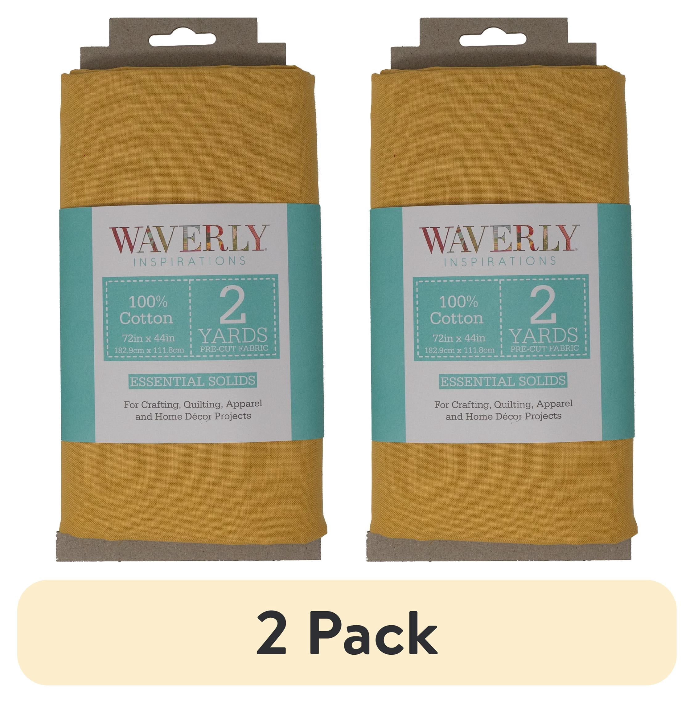 (2 pack) Waverly Inspirations 2 Yard Cut 100% Cotton Solids Fabric, Straw, 44" Wide for Quilting & Sewing