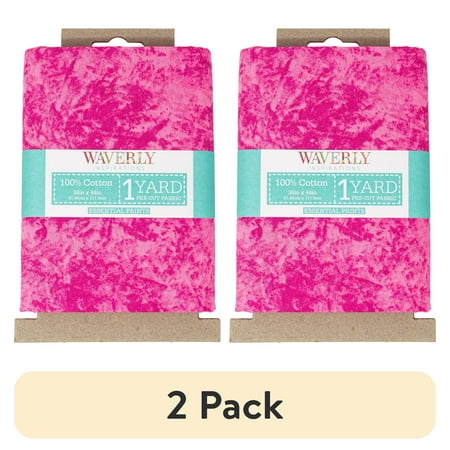 (2 pack) Waverly Inspirations 1 Yard Cut 100% Cotton Prints Fabric, Batik Magenta, 44" Wide for Quilting & Sewing