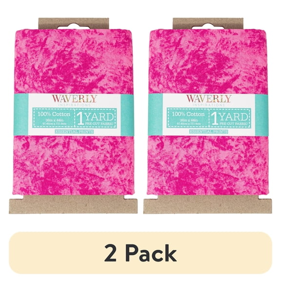 (2 pack) Waverly Inspirations 1 Yard Cut 100% Cotton Prints Fabric, Batik Magenta, 44" Wide for Quilting & Sewing