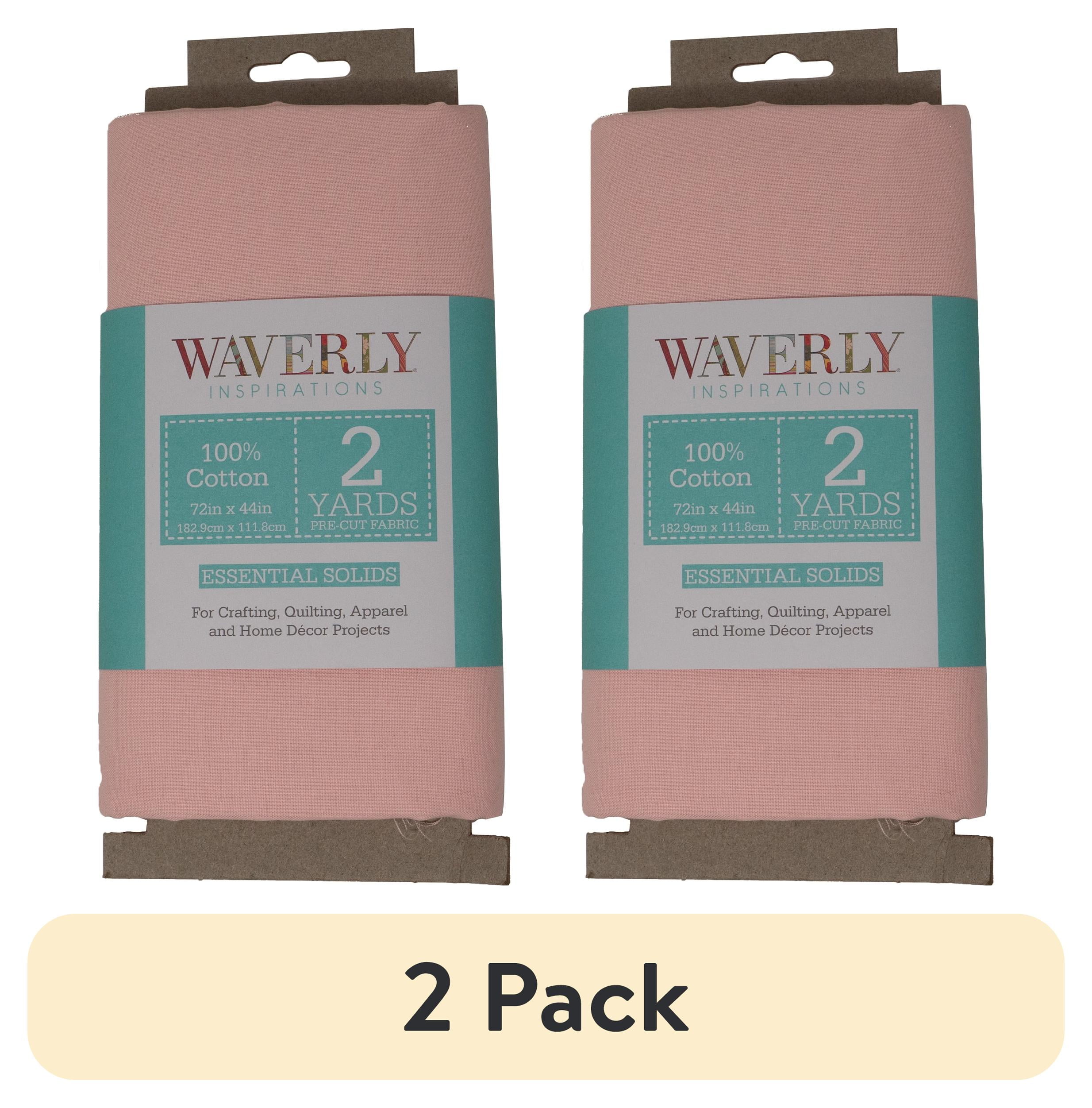 (2 pack) Waverly Inspirations 2 Yard Cut 100% Cotton Solids Fabric, Blush, 44" Wide for Quilting & Sewing