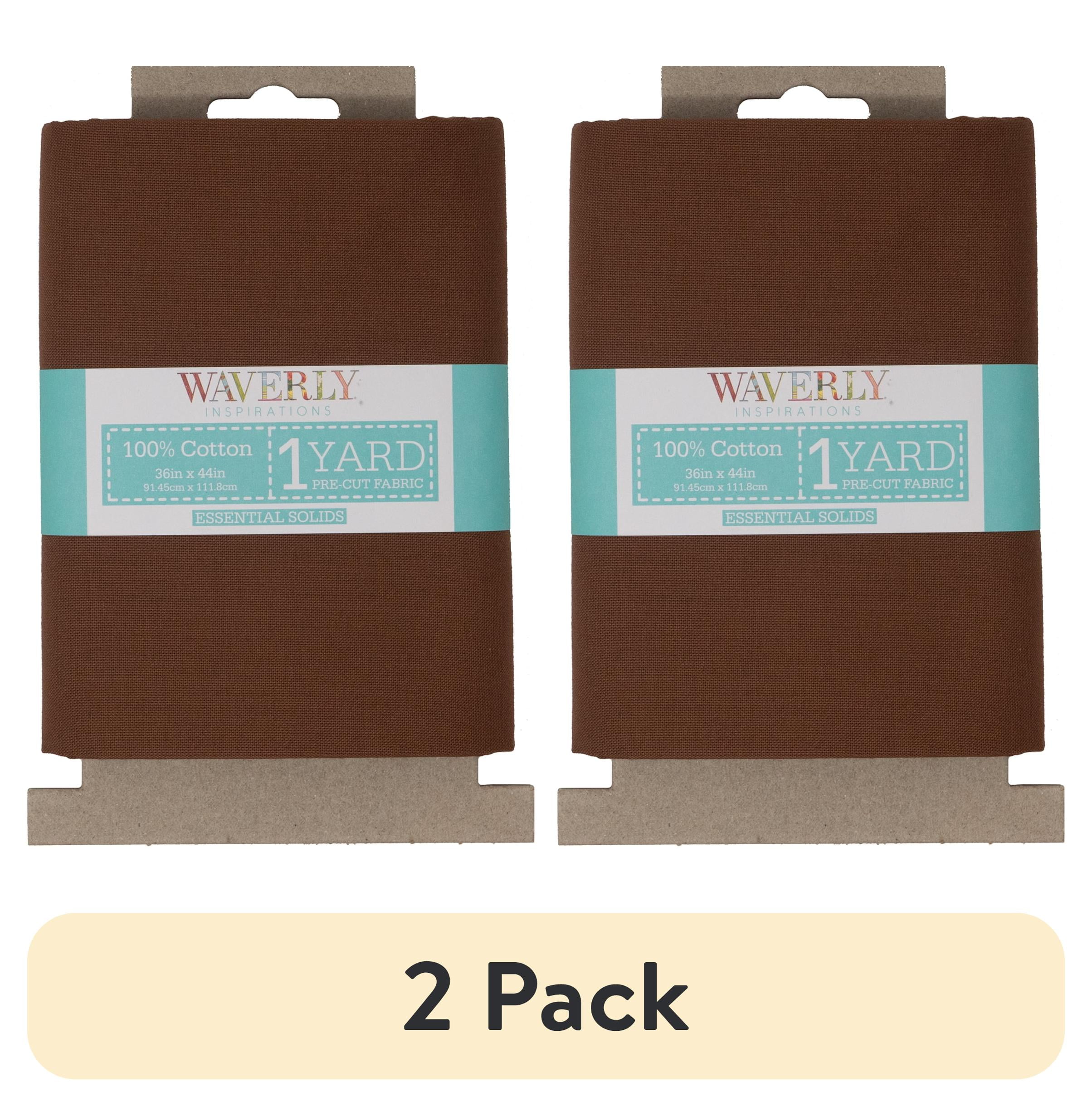 (2 pack) Waverly Inspirations 1 Yard Cut 100% Cotton Solids Fabric Brown 44" Wide for Quilting & Sewing
