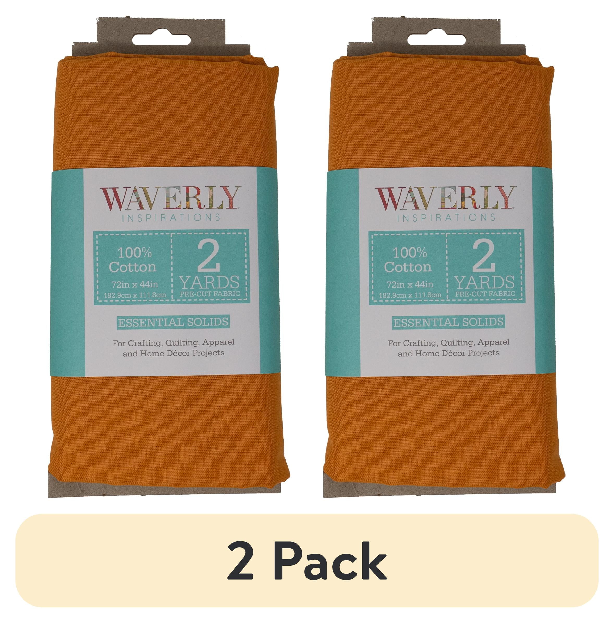 (2 pack) Waverly Inspirations 2 Yard Cut 100% Cotton Solids Fabric, Caramel, 44" Wide for Quilting & Sewing