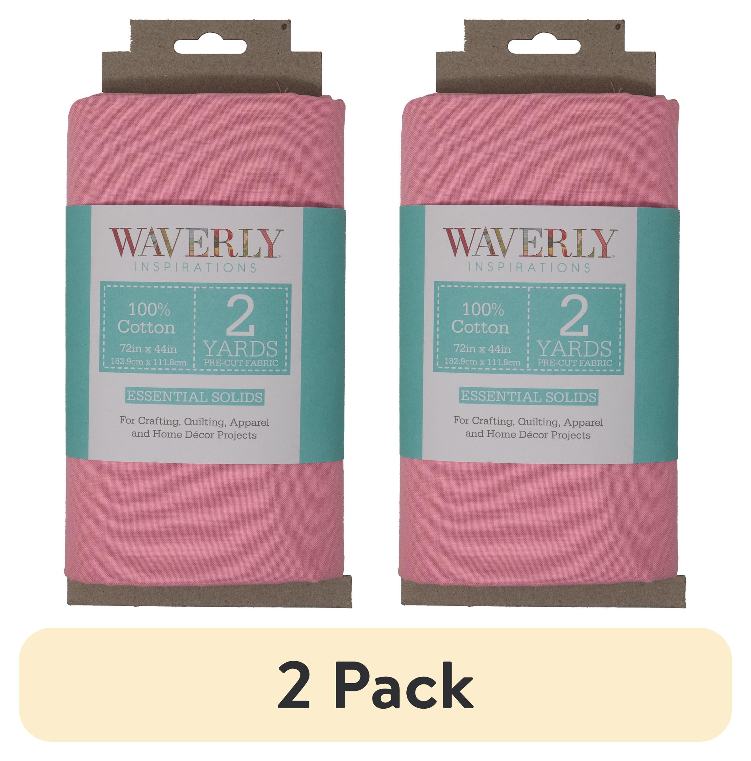 (2 pack) Waverly Inspirations 2 Yard Cut 100% Cotton Solids Fabric, Carnation, 44" Wide for Quilting & Sewing