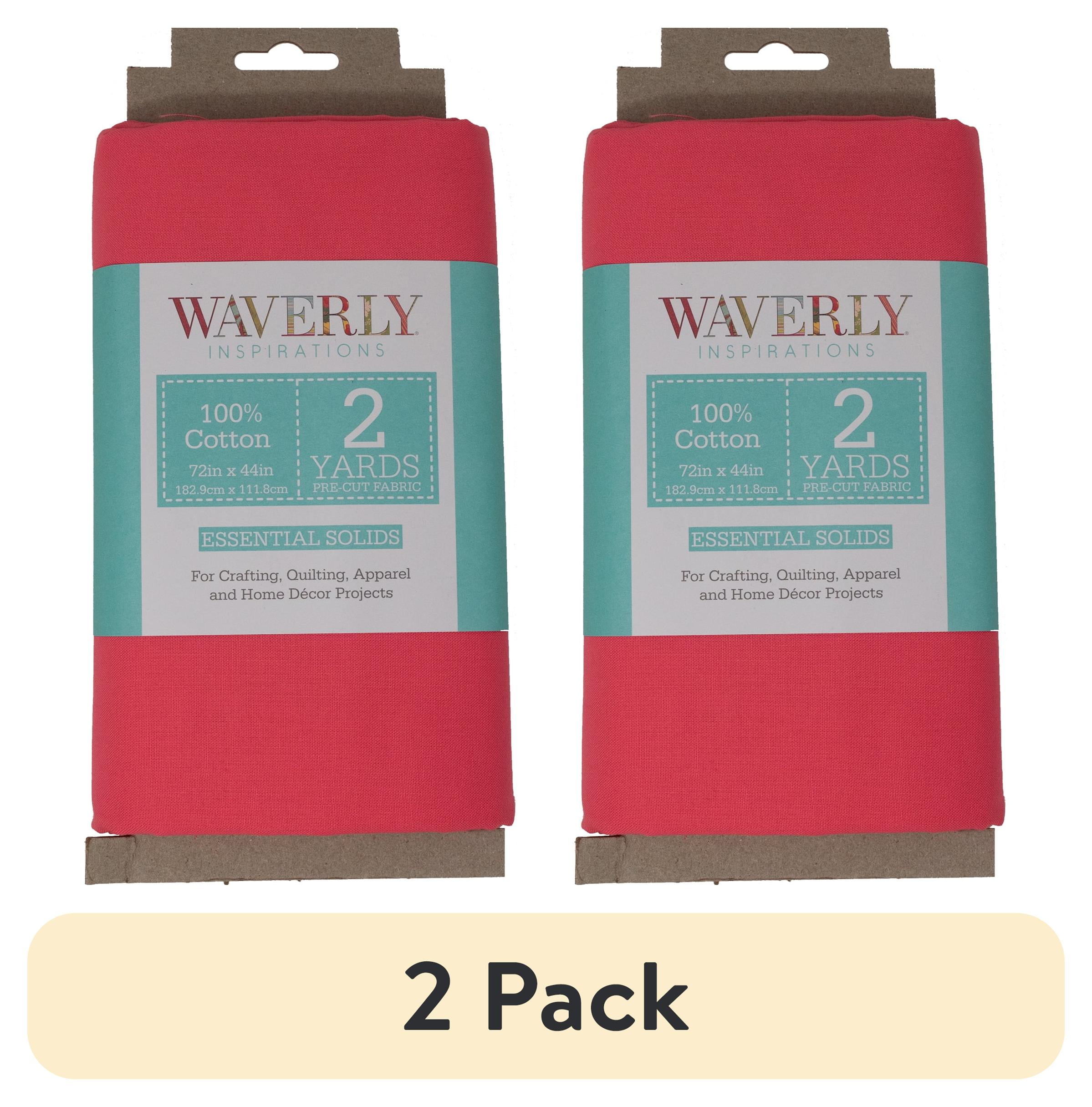 (2 pack) Waverly Inspirations 2 Yard Cut 100% Cotton Solids Fabric, Coral, 44" Wide for Quilting & Sewing