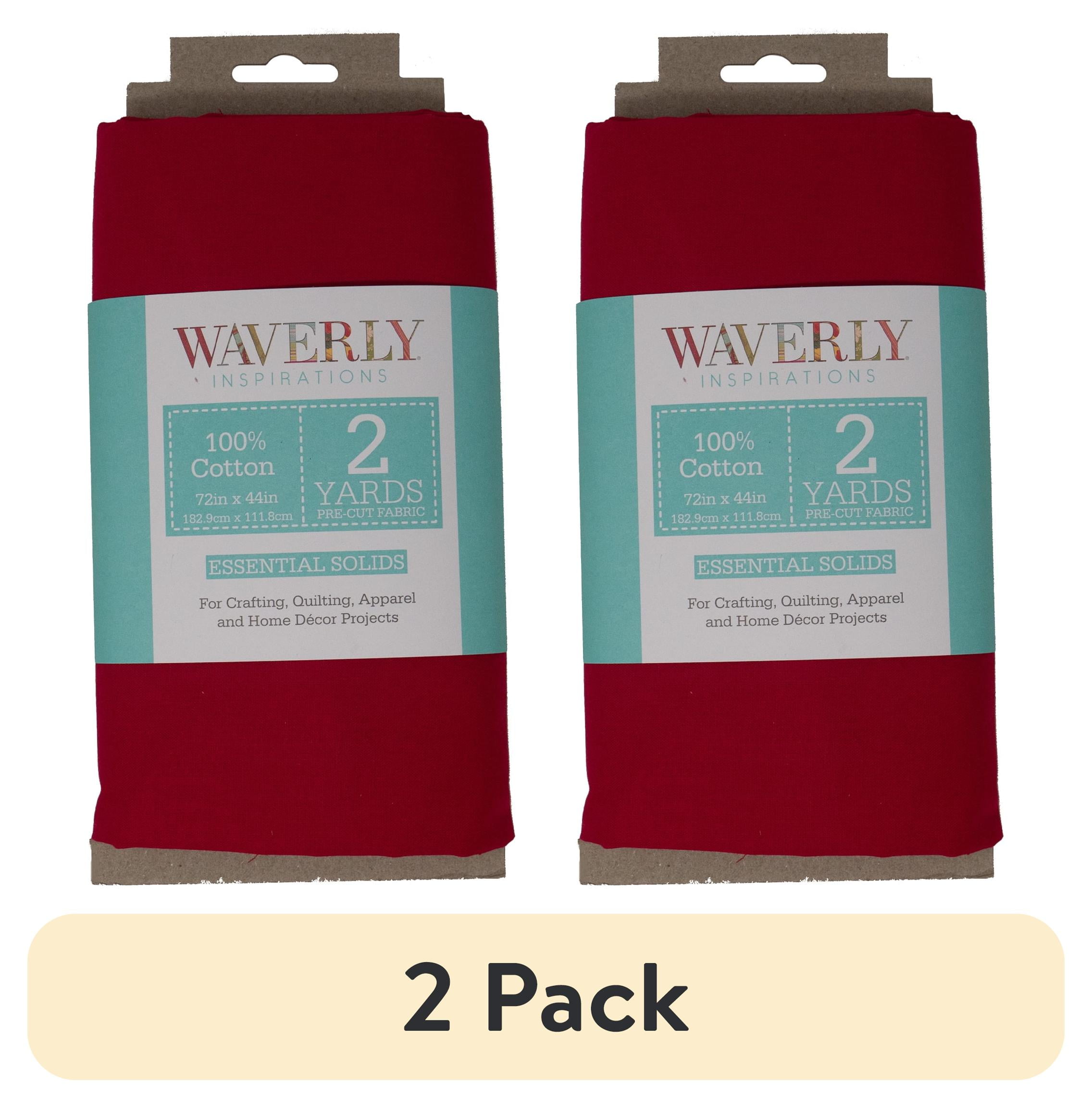 (2 pack) Waverly Inspirations 2 Yard Cut 100% Cotton Solids Fabric Crimson 44" Wide for Quilting & Sewing