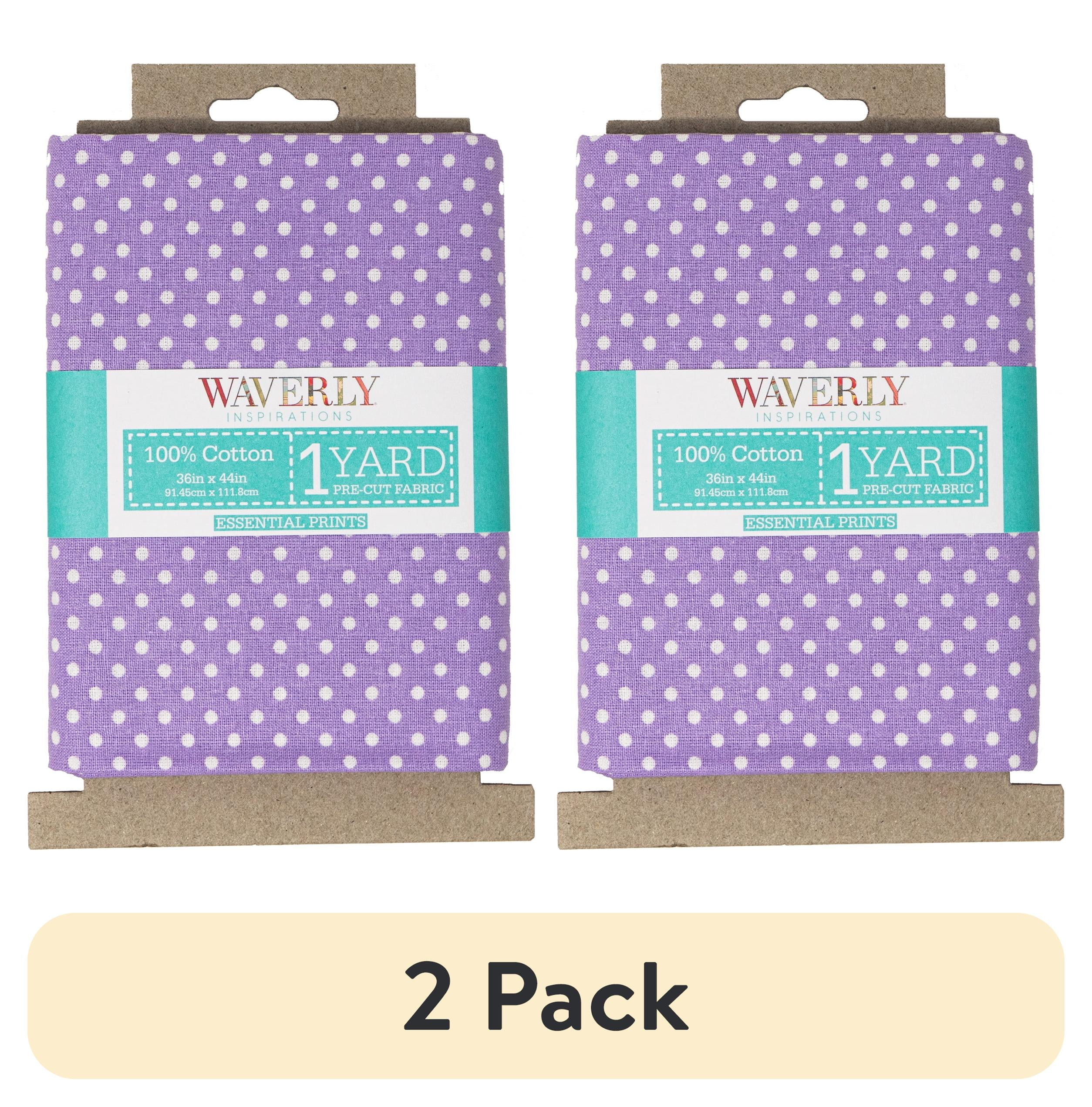 (2 pack) Waverly Inspirations 1 Yard Cut 100% Cotton Prints Fabric, Dot Lilac, 44" Wide for Quilting & Sewing