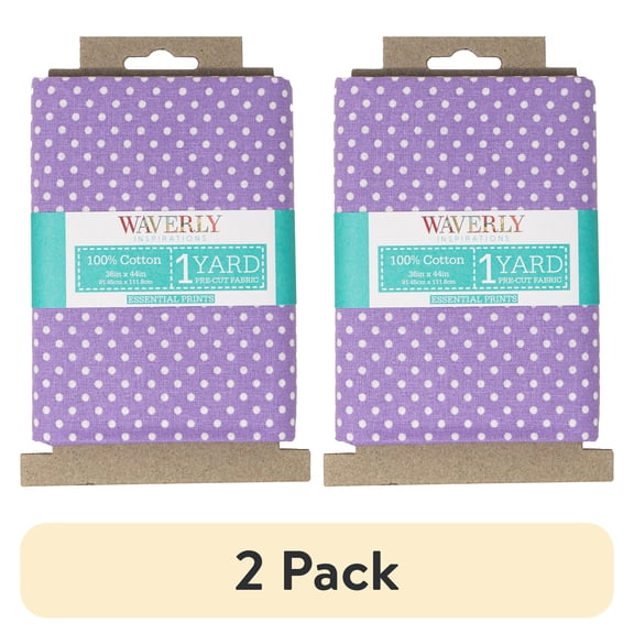 (2 pack) Waverly Inspirations 1 Yard Cut 100% Cotton Prints Fabric, Dot Lilac, 44" Wide for Quilting & Sewing