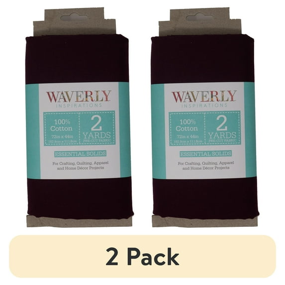 (2 pack) Waverly Inspirations 2 Yard Cut 100% Cotton Solids Fabric, Eggplant, 44" Wide for Quilting & Sewing