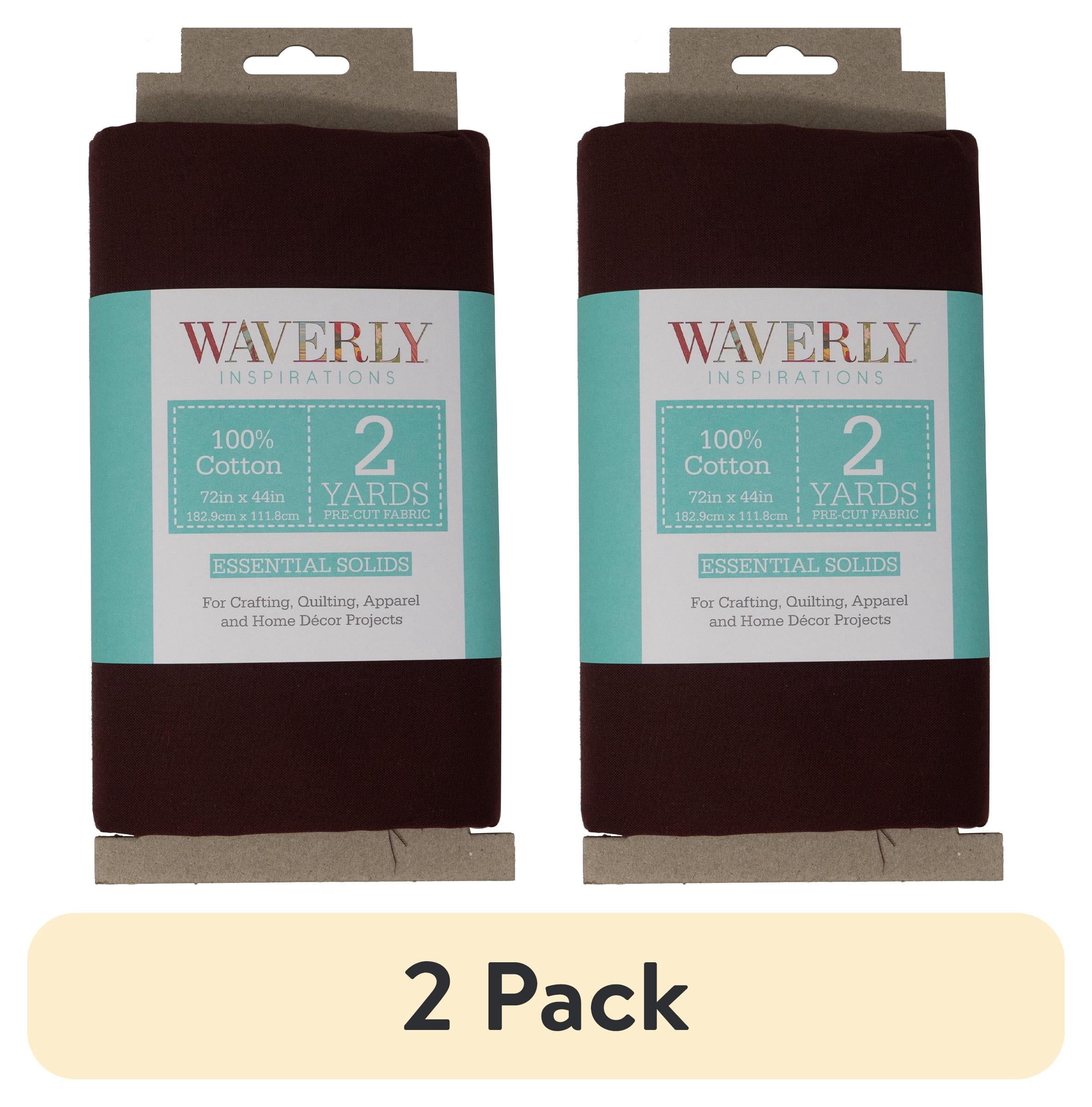 (2 pack) Waverly Inspirations 2 Yard Cut 100% Cotton Solids Fabric Espresso 44" Wide for Quilting & Sewing