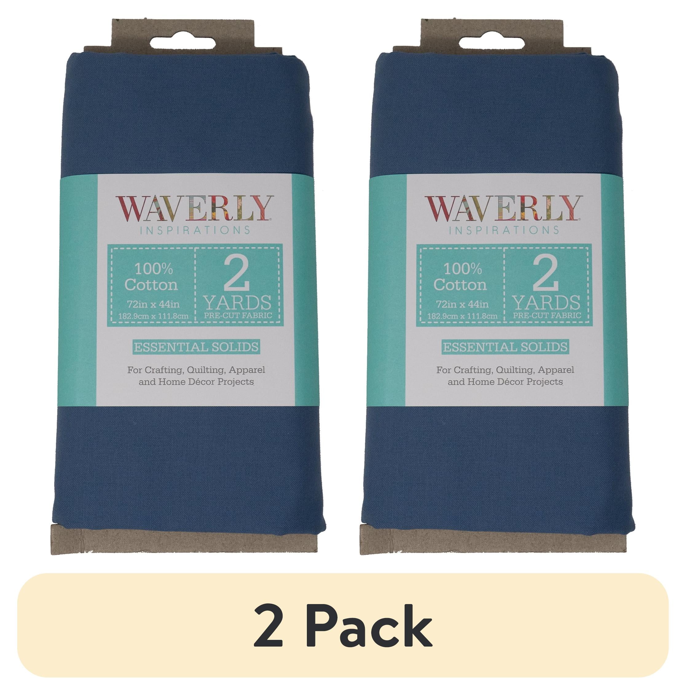 (2 pack) Waverly Inspirations 2 Yard Cut 100% Cotton Solids Fabric, Federal, 44" Wide for Quilting & Sewing