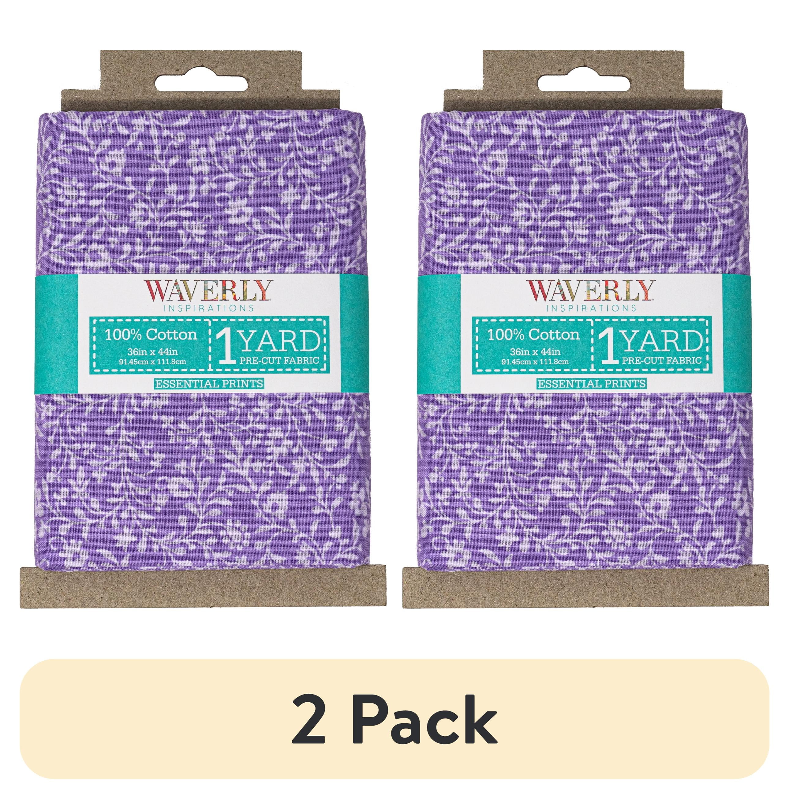 (2 pack) Waverly Inspirations 1 Yard Cut 100% Cotton Prints Fabric Florea Vine Lilac 44" Wide for Quilting & Sewing