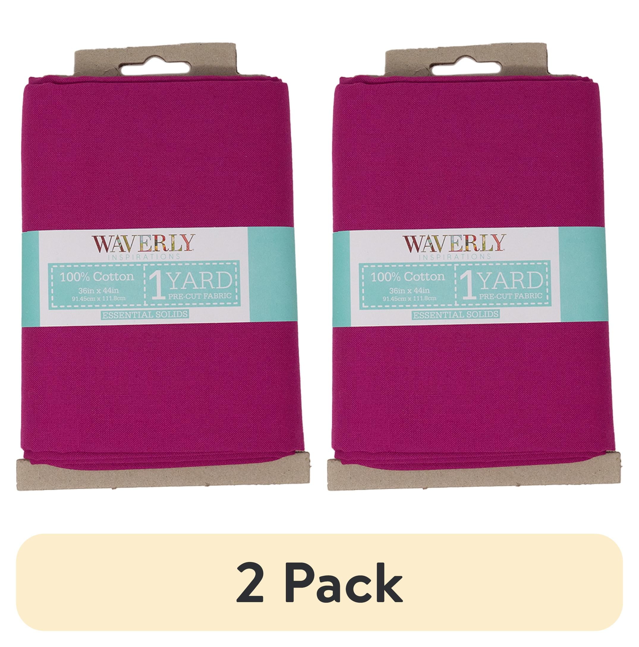 (2 pack) Waverly Inspirations 1 Yard Cut 100% Cotton Solids Fabric, Fruit Punch, 44" Wide for Quilting & Sewing