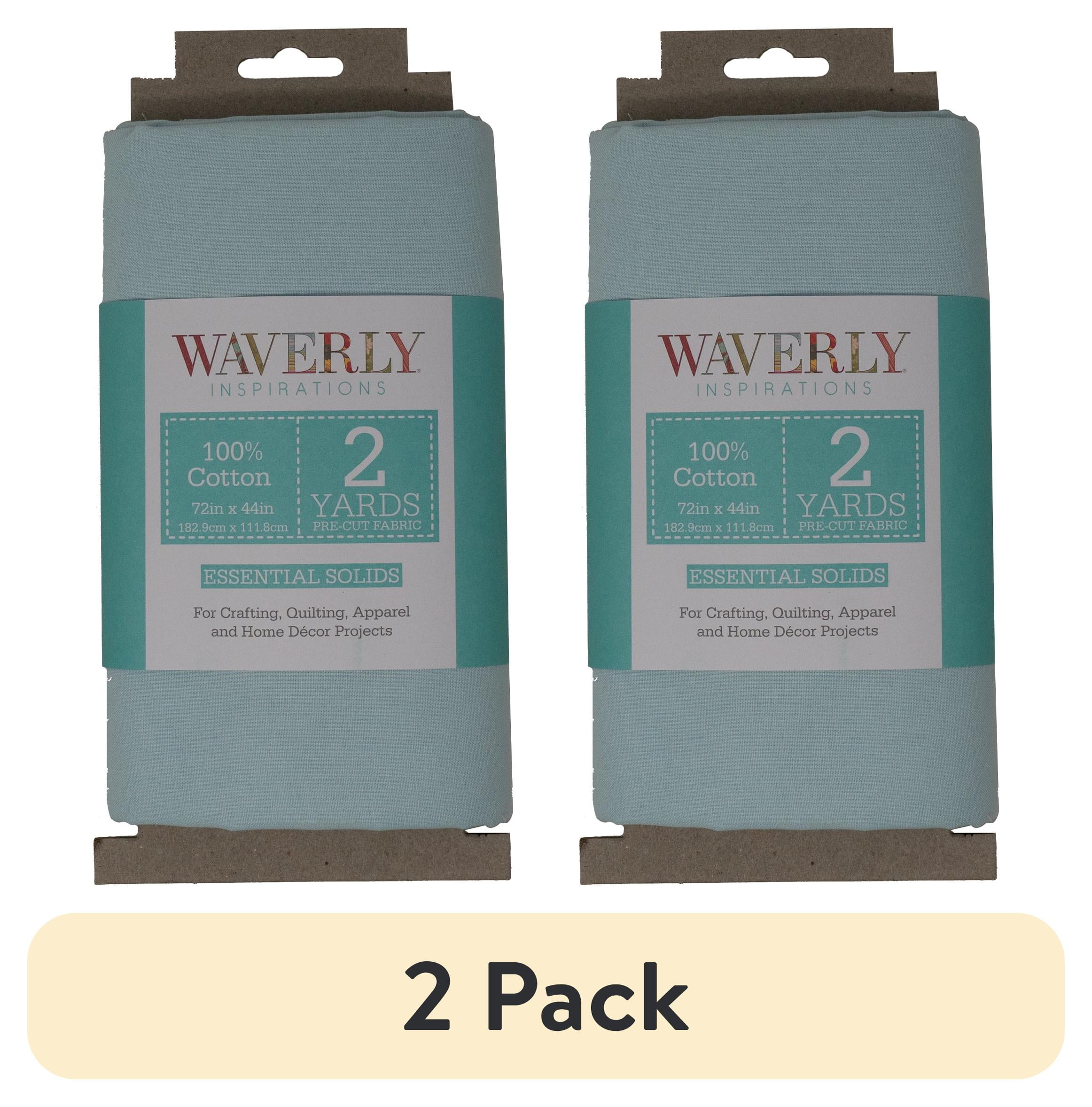 (2 pack) Waverly Inspirations 2 Yard Cut 100% Cotton Solids Fabric, Glacier, 44" Wide for Quilting & Sewing