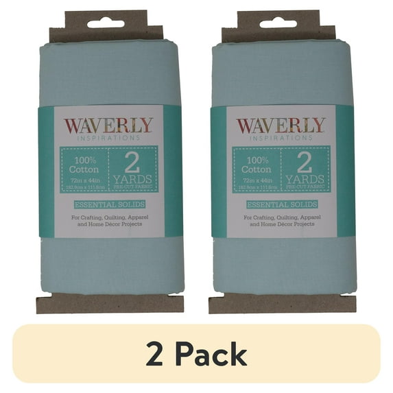 (2 pack) Waverly Inspirations 2 Yard Cut 100% Cotton Solids Fabric, Glacier, 44" Wide for Quilting & Sewing